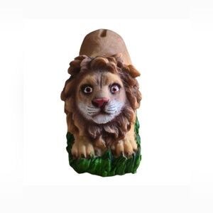 Lion Figurine Piggy Bank/card Holder with Green Base